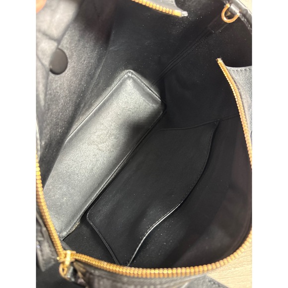 Tory Burch Gemini Link Tote Bag Black White Coated Canvas Leather Zip Top *READ - Picture 8 of 8